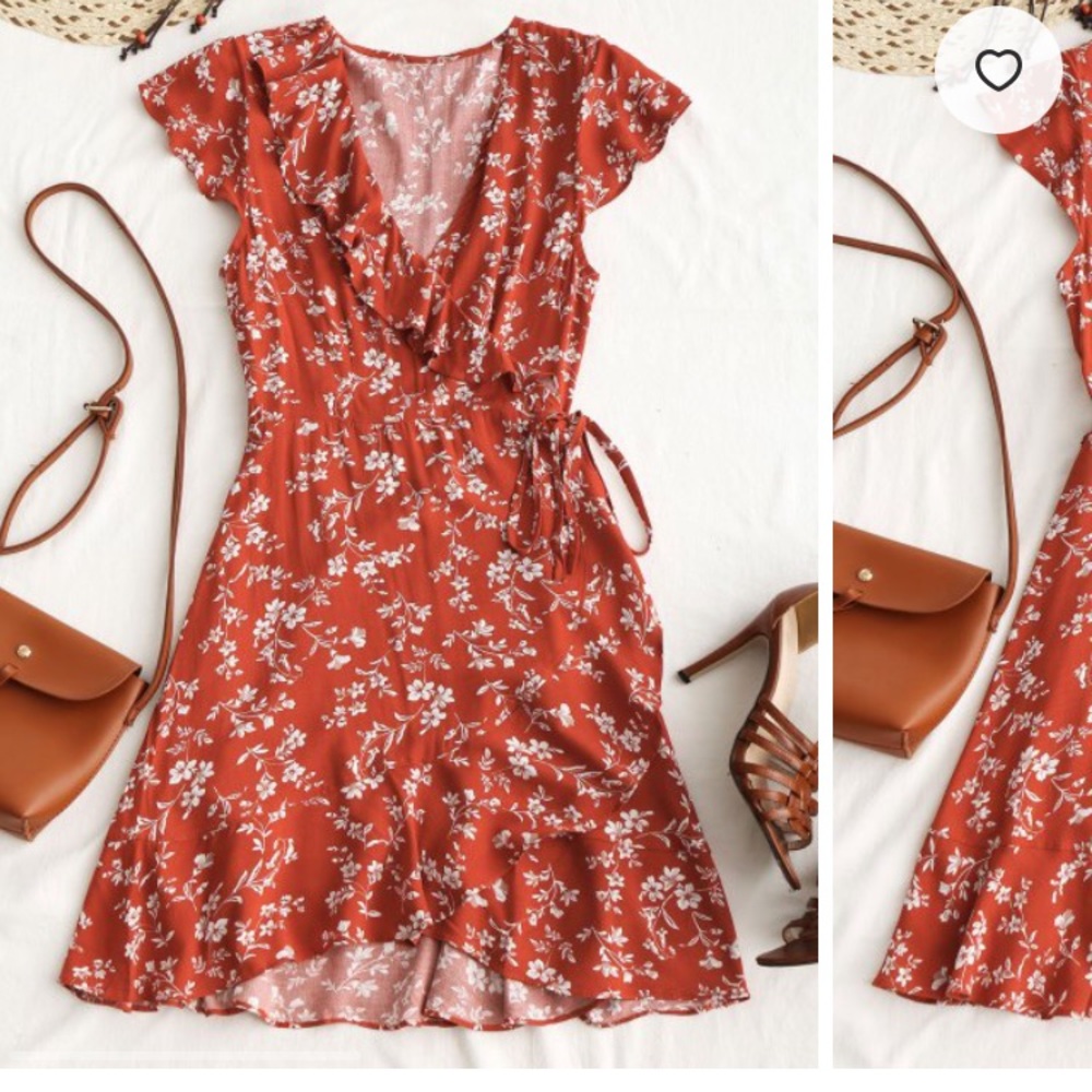 Floral mini wrap dress